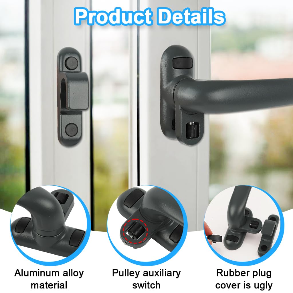 HASTHIP Casement Window Lock Kit for Push Out or Crank Windows with 4 Screws | Aluminum Alloy Right Handle featuring Adjustable Direction