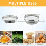 HASTHIP Honey Strainer for Beekeeping and Kitchen Use featuring 40 and 60 Mesh Double Sieve 304 Stainless Steel