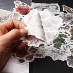 HASTHIP Vintage Ephemera Pack for Scrapbooking with 60 Pcs Self Adhesive Floral Stickers | Card and Notebook Decoration