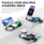 HASTHIP® 3 in 1 Charging Station, 15W Folding Wireless Charger, Faster Mag-Safe Charger Stand, for 16/15/14/Pro Plus, Watch iwacth, AirPods and Galaxy Series