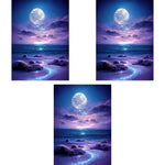 HASTHIP DIY 5D Diamond Painting Art Kit for Home Decor with Purple Moonlit Beach 12 x 16 in | Beginner Set