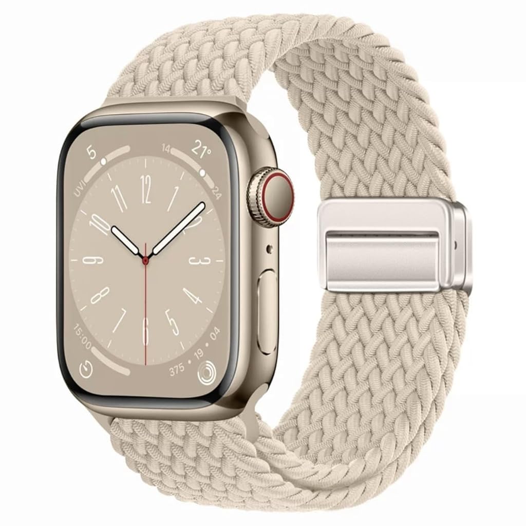 HASTHIP® Correa Elástica Tejida Compatible con Apple Watch 38mm 40mm 41mm 42mm, Pulsera Suave Transpirable Ajustable para Mujer y Hombre, Repuesto Deportivo Cómodo y Moderno