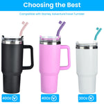 HASTHIP Silicone Straw Extenders for 8–10mm Straws with Dustproof Cap and 2 Cleaning Brushes