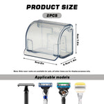 HASTHIP Razor Holders for Bathroom with Dustproof Flip Cover and Self Adhesive | 2 Pcs Grey