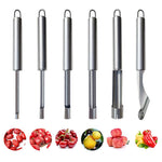 HASTHIP Corer and Pitter Set for Fruits and Vegetables with 11 cm Spiral Serrated Blade | 6 Pieces Stainless Steel Tools with Ergonomic Handles