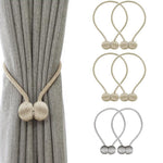 HASTHIP Magnetic Curtain Tiebacks for Home and Office with Strong Nickel Magnet | 16in Rope Combo Pack of 6