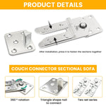HASTHIP Sectional Couch Connectors for Modular Sofas featuring Screw-Fixed Metal Brackets | Secure Alignment