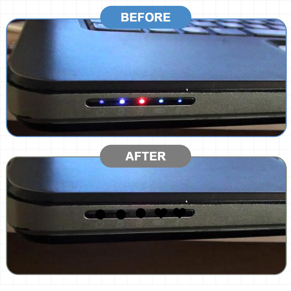 HASTHIP Blackout Stickers for LED Indicator Lights featuring 140 pcs multi sized dots | black