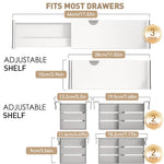 HASTHIP Expandable Drawer Dividers for Kitchen and Wardrobe Organization with Anti-Slip Pads | Adjustable 11.1–17.3 in ABS Set