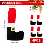 HASTHIP Christmas Chair Leg Covers 4PCS for Dining Room Furniture | 24cm x 20cm Non Slip Socks