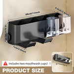 HASTHIP Hair Dryer Holder for Bathroom with 4 in 1 Storage and Self Adhesive Mount | ABS Wall Organizer