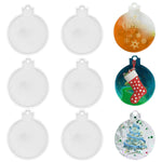 DIY Christmas Tree Hanging Ornament Resin Mold Set of 6pcs 2.75" Round Pendant Silicone Molds for Epoxy Resin, DIY Keychain Pendent Mold
