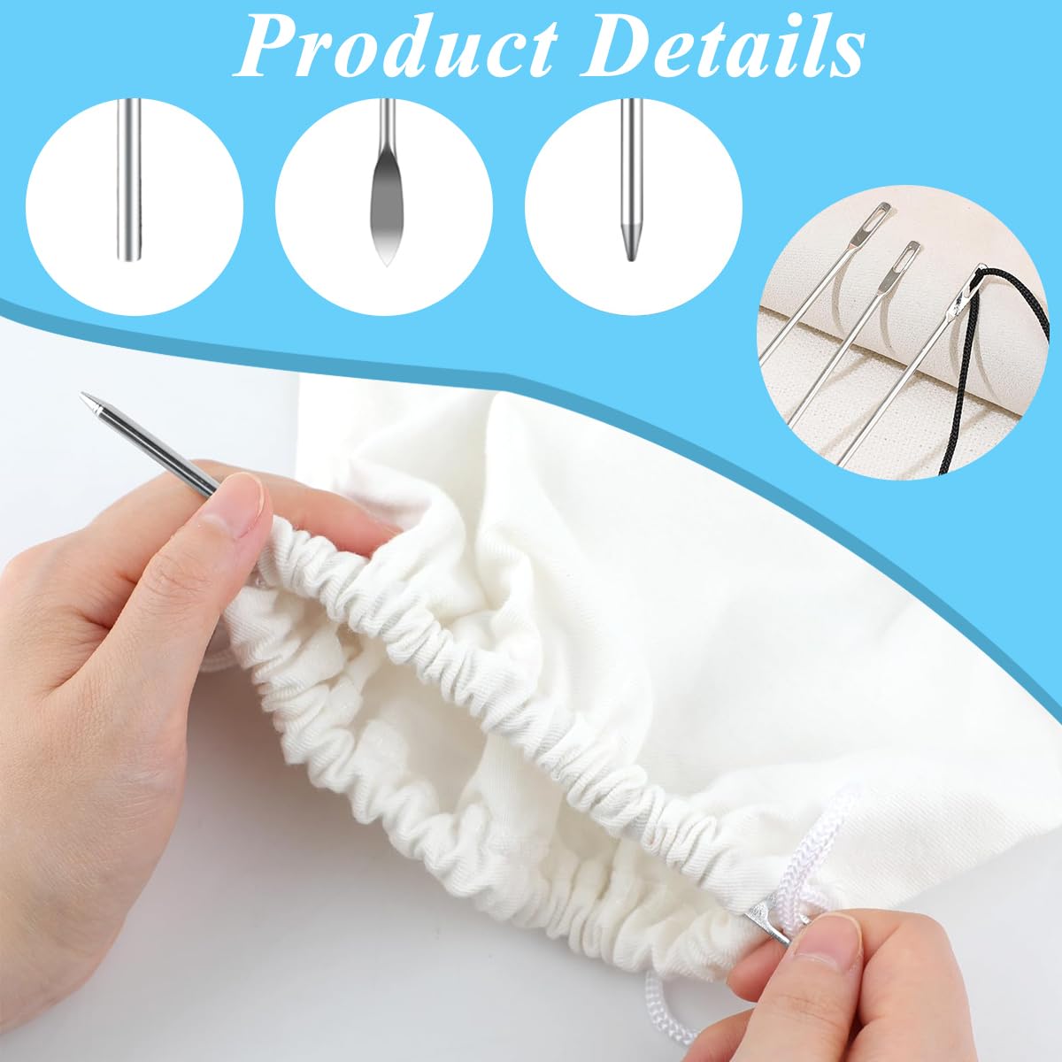 HASTHIP Drawstring Threader Tool Set for Sewing and Clothing Repair featuring 8 pcs stainless steel and plastic tools | includes loop turner hooks tweezers and flexible threader