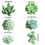 11Pcs Artificial Succulent Plants, Faux Succulent in Flocked Green in Different Type Different Size, Mini Artificial Plants Desk Decor, Computer Desktop Decoration