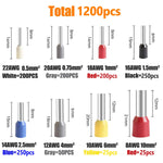 HASTHIP Ferrule Wire Crimp Connector Kit for Wiring Projects with 1200pcs Copper Terminals