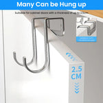 HASTHIP Door Hooks for Over Door Storage featuring Twin Hooks and Stainless Steel Organizer | 4Pcs No Drill Design