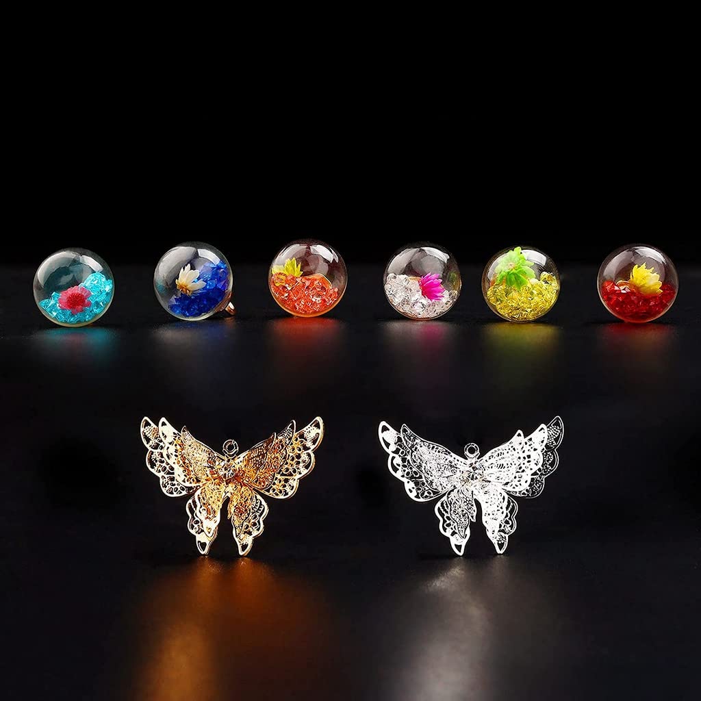 HASTHIP Metal Feather Bookmark for Reading with 3D Butterfly Pendant and Glass Beads | 3PCS