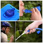 HASTHIP® Bolsa de Hidratación 2L Sin BPA,Vejiga de Agua Antibacteriana a Prueba Fugas con Boquilla ON/Off,Depósito Agua con Gran Apertura para Senderismo Ciclismo y Running (Azul 1