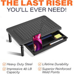 Monitor Stand for Desk, Monitor Stand Riser with Drawer 3 Height Adjustable PC Monitor Riser Stand Monitor Stand for Table Monitor Riser Printer Stand CPU Stand for Laptop Notebook Computer