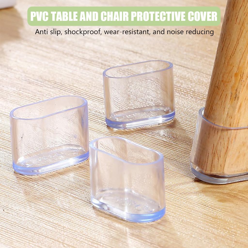 HASTHIP Chair Leg Floor Protectors for Hardwood and Tile Floors 16pcs 15x30mm PVC Sleeves