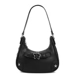 HASTHIP® Bolso de Hombro de Mujer PU Suave,Bolso Tote Elegante con Asa Bandolera,Mano Y2K con Tachuelas Estrella Crossbody Gran Capacidad para Fiesta Trabajo o Uso