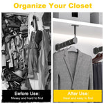 HASTHIP Wardrobe Hanger Rod for Under Shelf Storage with Adjustable Spacing and 11.8 in Aluminum Bar