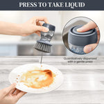 HASTHIP Liquid Soap Dispenser Brush for Kitchen Cleaning with Drip Tray & 2 Sponges