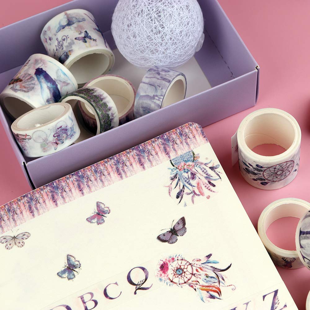 HASTHIP Washi Tape Set for Scrapbooking and Journals with 20 Rolls 3 Sizes 10 15 30mm | Marine Sea Design