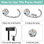 HASTHIP Desk Bag Hanger for Table and Office Use featuring Folding Hook Design | 3Pcs Aluminum Alloy Set