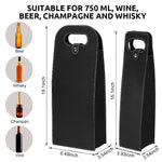 HASTHIP Wine Bottle Gift Bags Set for Gifting and Parties featuring Snap Button Closure and PU Leather Design