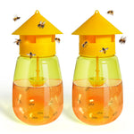 HASTHIP Fruit Fly Trap for Outdoor Use with 4 Entry Design | 2 Pcs Reusable Wasp Catcher