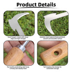 HASTHIP Stainless Steel Manual Weeder for Gardening with Built In Small Axe | Ergonomic Wooden Handle 11.8 in