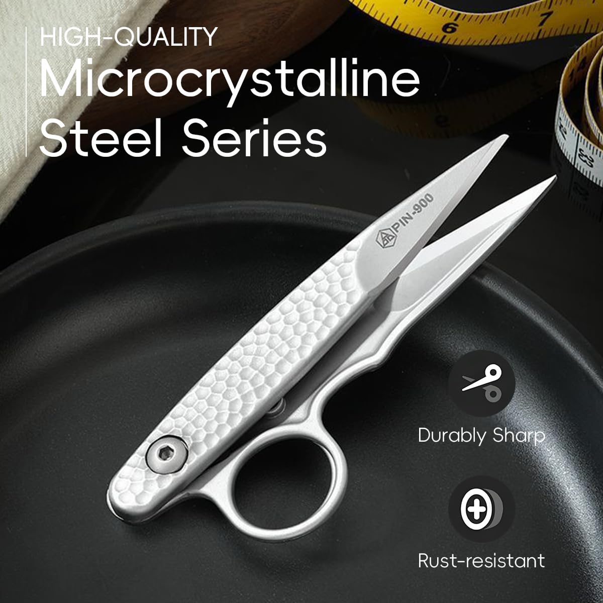 HASTHIP Sewing Scissors for DIY Crafts with Spring Loaded Auto Bounce and Ergonomic Grip