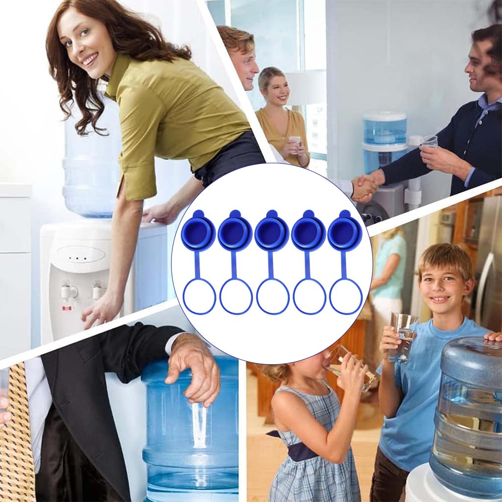 HASTHIP Water Jug Cap for 3–5 Gallon Bottles with Reusable Silicone Seal | 5 Pack