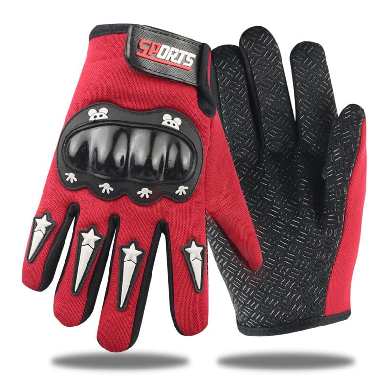 HASTHIP® Guantes de Moto para Niños,Guantes Infantiles de Motocross,BMX MTB y Quad – Dedo Completo Transpirables con Protección y Ajuste Cómodo para Ciclismo al Aire Libre -