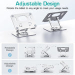 HASTHIP® Tablet Stand, Metal Stand Foldable, Adjustable Universal 360-degree Rotatable Metal Tablet Holder, Phone Stand Compatible for iPad/iPhone/iPad Pro or Other 4.7~12.9 Inch-Screen Devices