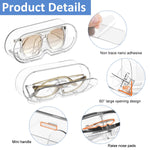 HASTHIP Wall Mounted Glasses Organizer for Sunglasses with Self Adhesive Clear PC Box | 1PC Eyewear Storage for Home and Office