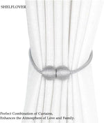 HASTHIP® Window Curtain Tiebacks Polyester Solid Drapery Magnetic Holdbacks for Office and Home Decorative (White, 1 Pair, 2 Pcs)-Purple