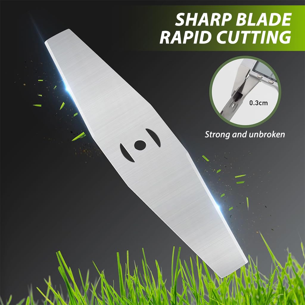 HASTHIP Metal Lawn Mower Saw Blades 6 inch Pack of 5 with Straight Edge Steel Design for Efficient Trimming
