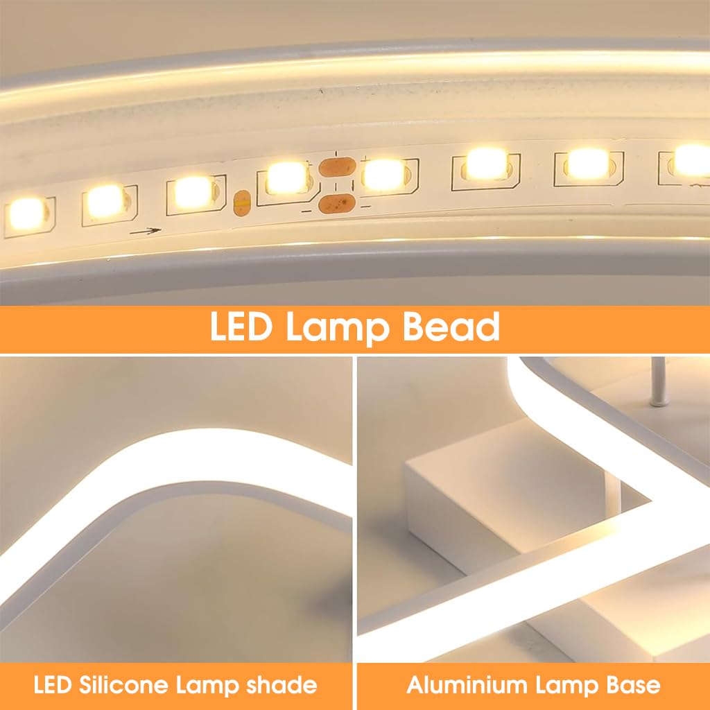 ELEPHANTBOAT® 50W Ceiling Light Modern LED Acrylic Square Ceiling Lamp, Large 3000K Warm White light Lighting Fixtures for Living Room Bedroom Kitchen Study Office, 59CM