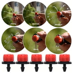 HASTHIP® Slow Irrigation Kit Micro Water Sprayer Set, 30Pcs 8-Hole Drip Nozzles, 10Pcs Mist Water Sprayers & 10Pcs Tee Pipe Connectors, Slow Drip Irrigation Set for Garden, Lawn(Pack of 50)
