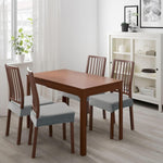 4Pcs Dining Chair Cushioned Seat Chair Cover Elegant Jacquard Grey Cover Stretchy Dacron Seat Cover for Cushioned Seat Chair, Cushioned Dinning Chair