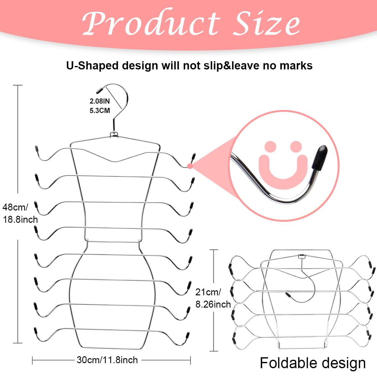 HASTHIP Bra Organizer for Wardrobe with Stainless Steel Foldable Rack 2 pcs | Holds 12 Bras