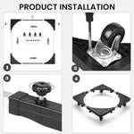 HASTHIP Adjustable Mobile Base Stand for Washers and Refrigerators with 4 Locking Wheels | Extends 15.74–24.8 in and Supports Up to 500 lbs
