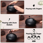 Steel Tongue Drum 8 Note, 6 inch Percussion Instrument Handpan Drum with Bag, Music Book and Mallets for Kids and Adults Meditation Musical Education Concert Mind Healing Yoga (Black)