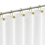 HASTHIP Shower Curtain Hooks for Bathroom with 12 Golden Hollow Out Ball Design | Metal Decor