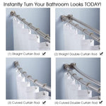 HASTHIP Shower Curtain Hooks for Bathroom Rods featuring Spherical Roller Balls | 24 pcs Stainless Steel 6 x 4cm Silver Rings