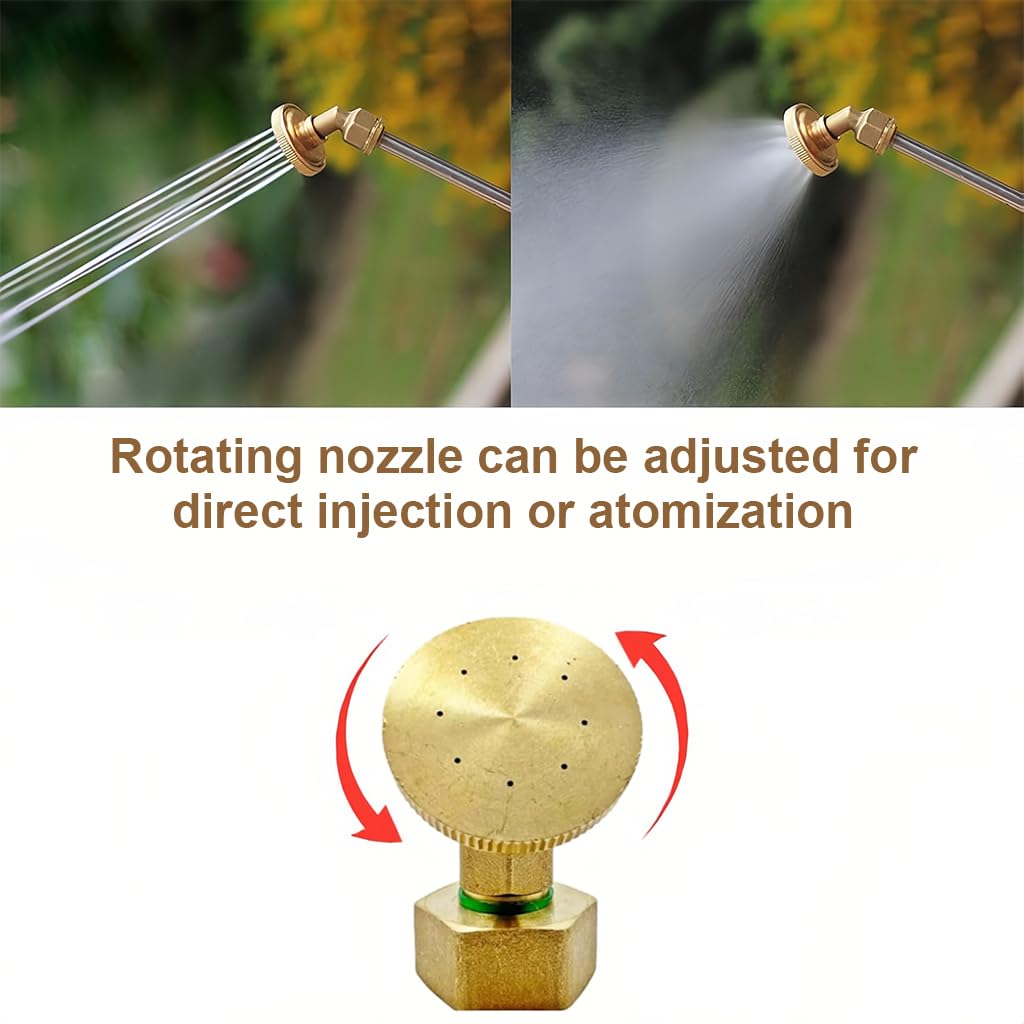 HASTHIP Copper Mist Sprayer Nozzle for High Pressure Water Guns with Adjustable Fine Spray | Ideal for Watering Cooling and Dust Control