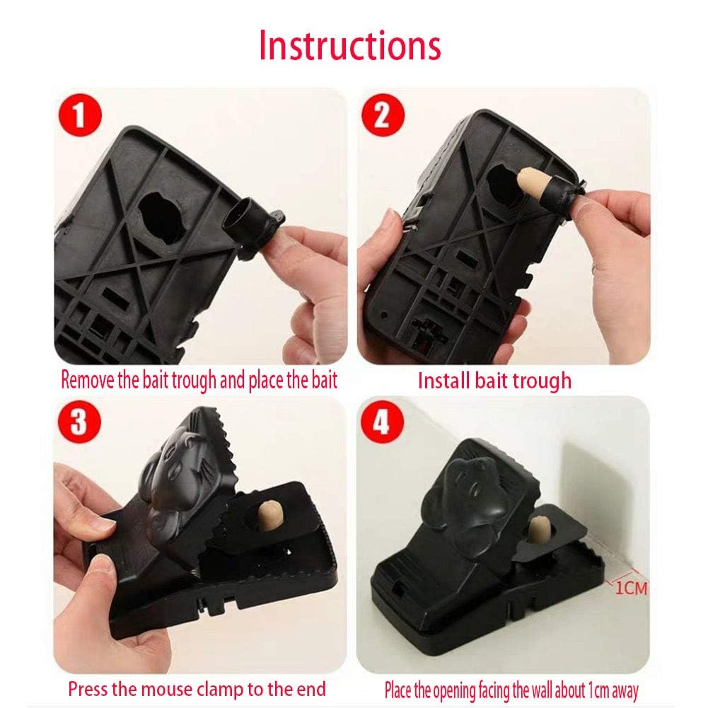 HASTHIP Rat Traps for Indoor and Outdoor Rodent Control featuring Ultra Fast Trigger | 8Pcs Reusable ABS Set 17cm x 7.5cm