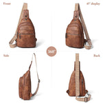 HASTHIP® Sling Bag For Women Men Crossbody Shoulder Tote Blet Bags Backpack Fanny Pack Travel Purse Faux Leather